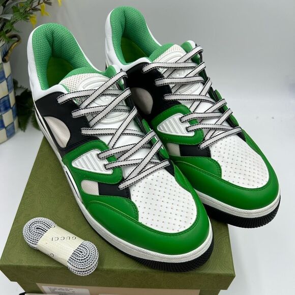 Men’s Gucci demetra leather basket sneakers size 13 made in Italy - Picture 1 of 13